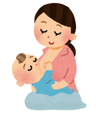 赤ちゃんに授乳するお母さん